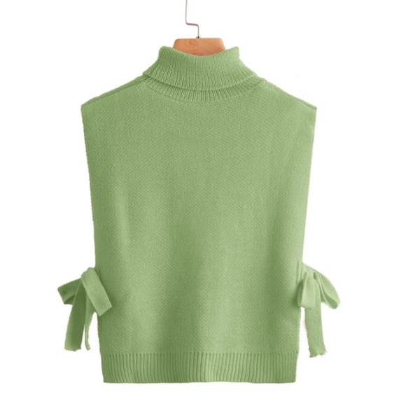 Turtle Neck Knot Side Sweater Vest - Picture 2 of 7